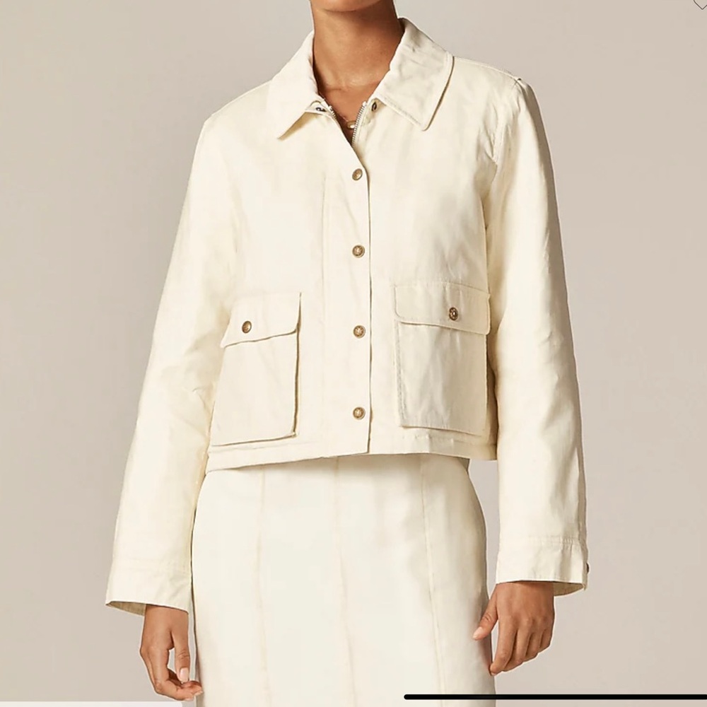 NWT J. Crew Cropped Barn Jacket™ in ripstop cotton in medium